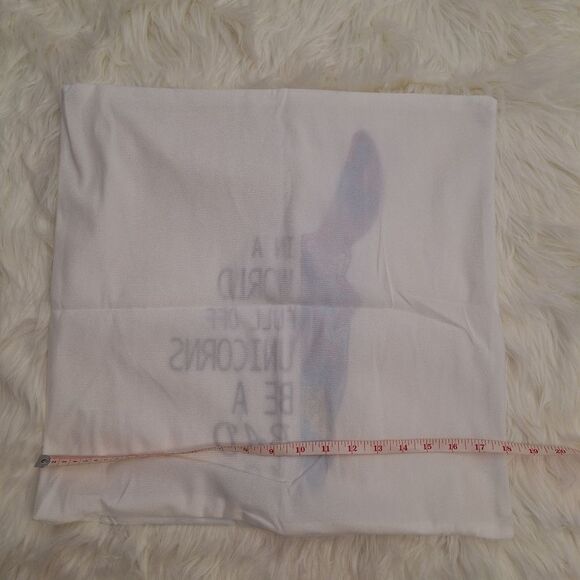 Badass Soft Throw Pillowcase 17x18 White Rainbow Unicorn Donkey Fairy Boho Gift - Picture 4 of 4